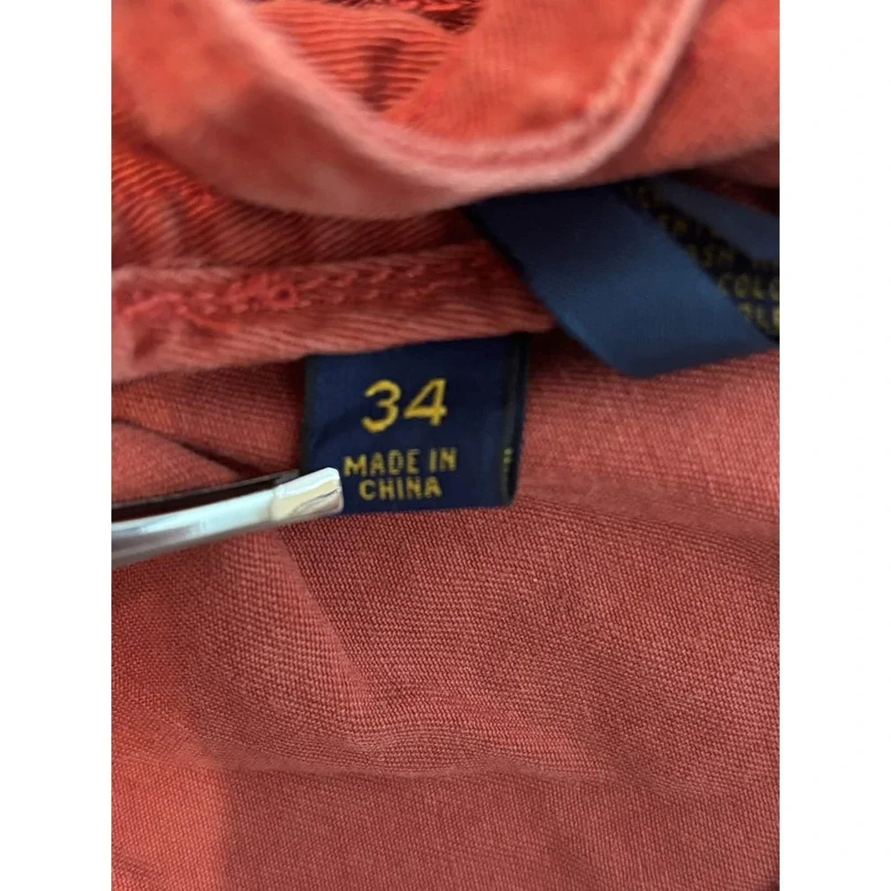 Polo Ralph Lauren Mens 34 Red Relaxed Fit Chino Shorts 100% Cotton 9 Inseam